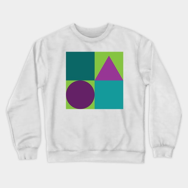 Color Blocks in rich colors on green Crewneck Sweatshirt by HelenDBVickers